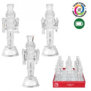 Set of 3 Nutcracker Ice Sculptures, Color Changing, h15cm